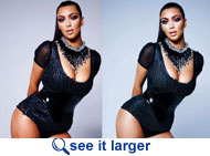 Kim Kardashian cellulite before and after airbrushing